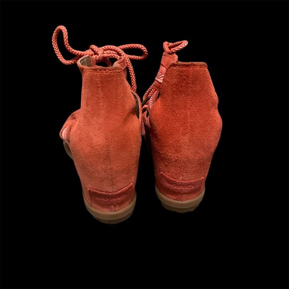 Sorel Wedged Sandals With Lace-Up Closure & Zigzag Straps Womens Size 10 Rugged - Picture 4 of 12